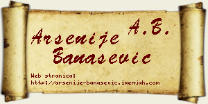 Arsenije Banašević vizit kartica